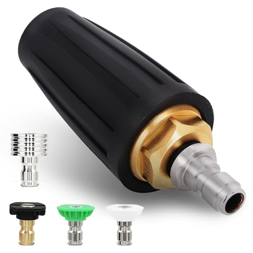 maXpeedingrods 1/4 Zoll Dreckfräse für Hochdruckreiniger 4000 PSI/276 BAR Hochdruckreiniger Duschdüse mit 3 teiligem Sprühdüsen Set für Kärcher und Andere Düsenzubehör