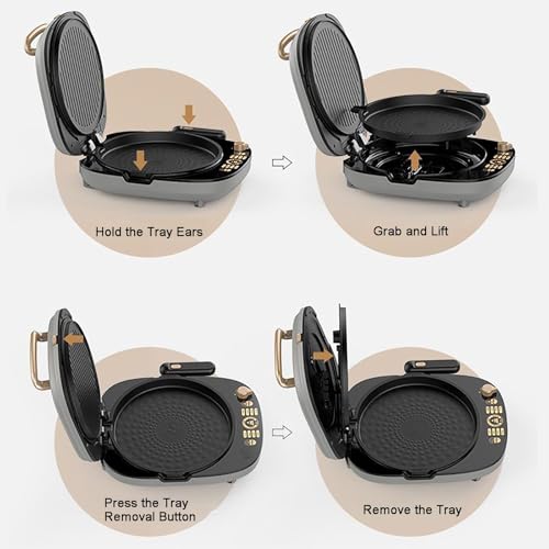 Double Side Electric Baking Pan, Electric Skillet with Lid, Multifunctional Pancake Maker, Double Plate Removable, for Barbecue, Chicken - Image 5
