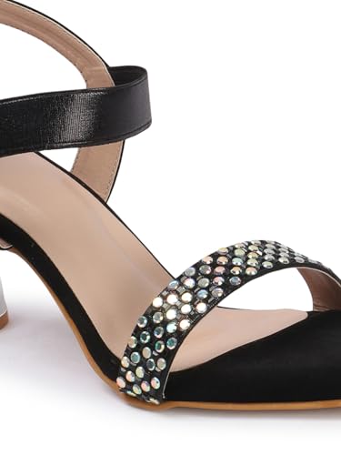 Image of Carlton London Women Stylish Fashion Embellished Sandals for Outdoor, Party, Wedding and Holidays with Stiletto Heels