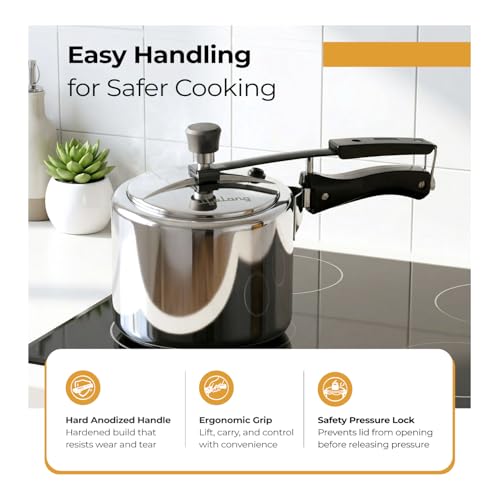 Image of Lifelong 3L Tri Ply Stainless Steel Pressure Cooker | Inner Lid Design | Silicone Gasket | Induction & Gas Compatible for Rice, Dal, Rajma, Chole | 2.5mm Thick | ISI- Certified