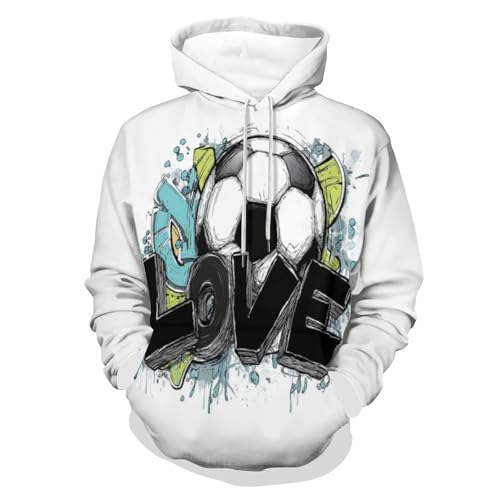 Sweat à capuche homme football imprimé 3D manches longues