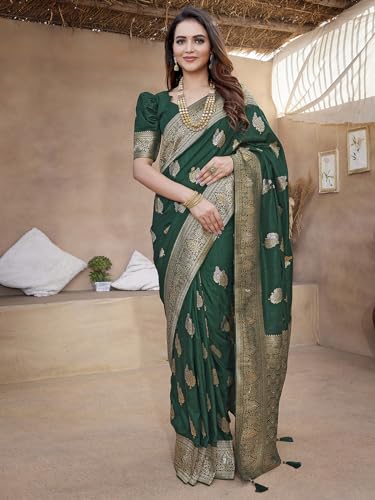 Image of Satrani Women's Jacquard Silk Blend Saree
