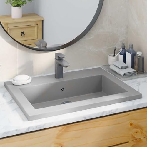 Lavabo de granito de alta gama con diseño moderno y duradero para aseo de invitados