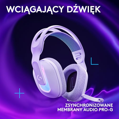 Logitech G G522 LIGHTSPEED, bezprzewodowy zestaw słuchawkowy do gier, mikrofon pełnopasmowy, zaawansowane audio, LIGHTSYNC RGB, LIGHTSPEED/Bluetooth/USB-C, PC, Nintendo Switch/Switch 2 - Biały