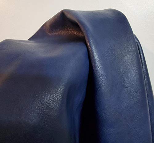 NAT Leathers | Navy Blue Soft Faux Vegan Leather PU (Peta Approved Vegan) | 1 Yard (36 x 54 inch) Cut by The Yard | Synthetic Pleather Nappa 0.9 mm Smooth Upholstery | 36