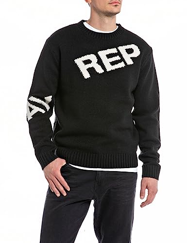 Pull Replay Uk2514 jacquard laine homme pour affronter le froid
