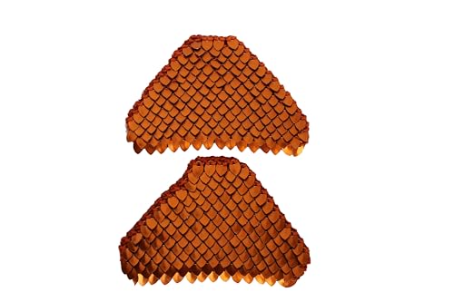 Scale Mail Epaulettes in Knitted Dragonhide Armor -Orange