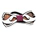 Wooden Bow Tie - 3D Unique Design Holiday Wedding Wood Bowtie - Perfect Wooden Mens Necktie + Gift Box - 100% Premium Quality (Mustache)