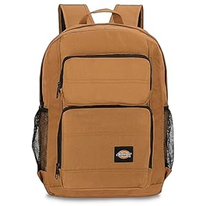 Dickies Tradesman Backpack Extra Large Capacity Logo Water Resistant Casual Daypack for Travel Fits 15.6 Inch Notebook (Brown Duck)