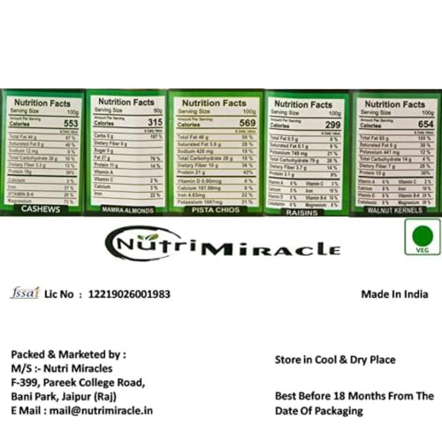 Image of NUTRI MIRACLE Dry Fruits & Chocolate Gift Hamper | Festive Gift Basket for Raksha Bandhan | Diwali | Brother Sister Corporate Office Employees