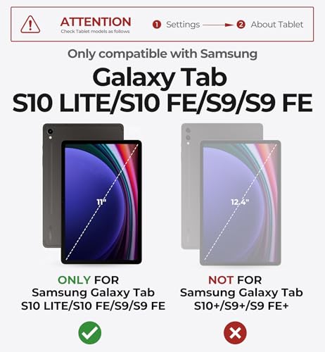 Dexnor Keyboard Case for Samsung Galaxy Tab S10 Lite/S10 FE/S9 FE 5G 10.9"/S9 11" Case with Keyboard Magnetic Floating Cantilever Stand Multi-Touch Trackpad Wireless Backlit with S Pen Holder, Black