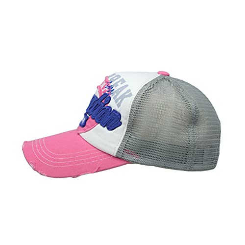 Image of WITHMOONS Meshed Baseball Cap Distressed Trucker Hat Star KR1185