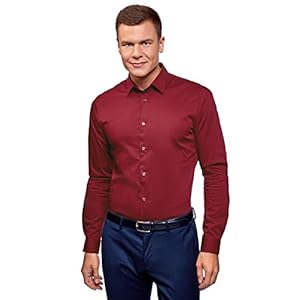 oodji Ultra Herenhemd met lange mouwen, extra slim fit basic