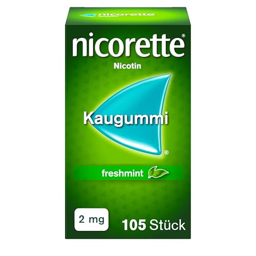 Nicorette® 2 mg Nikotinkaugummi freshmint für Raucher zum Aufhören, zuckerfrei, 105 Stück