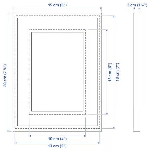 Image of Ikea RODALM Picture Frame, Natural Birch, 13x18 cm, Wall Mount with Glass Cover