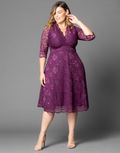 Image of Kiyonna Women's Plus Size Special Occasion Mademoiselle Lace Cocktail Dress