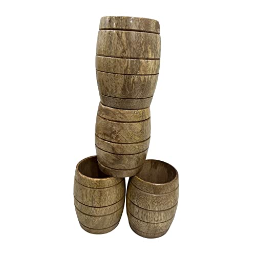 Collectiblesbuy Wooden Barrel Shaped Beer Mug Coffee Mug Small Travel Camping Cup Wood Beer Tea Cup Drinking Portable Mug For Men Wine Cup Beer Mugs Steins Handmade Mango Wood Cups Set Of 4 #TOP6