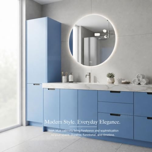 Image of HOME13 Blue Peel and Stick Wallpaper Blue Contact Paper Waterproof Self Adhesive Wallpaper Removable Vinyl Decorative for Desk Countertop Cabinet Kitchen(20x120 Inch)