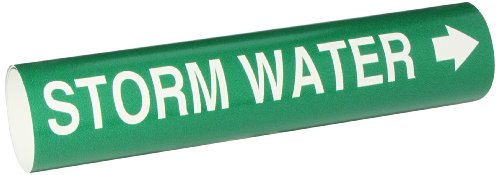 Marqueur de tuyau Brady Bradysnap-on 4134-D vert légende Storm Water