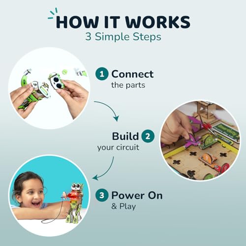 Image of Smartivity Electricity Science Kit for Kids 8-14 Years | 8+ Circuit Experiments & DIY Electric Robot with Light and Sound | Science Kit | Birthday Gift Boys & Girls 8-14
