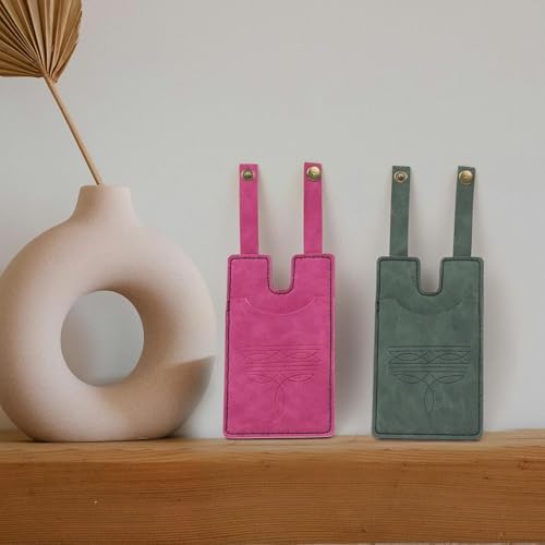 Fashion Leather Wallet,Western Boot Wallet With Snap Strap,Mini Portable Card Package,Handcrafted Credit Card Holder (Tawny,Pu)2