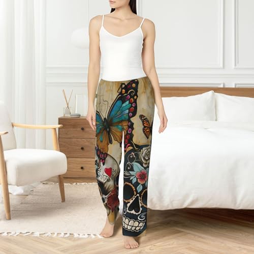 Pantalon de pyjama imprimé papillons en maille douce et coupe ample - 6