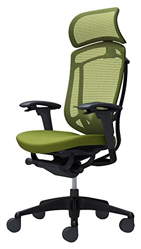 オカムラ オフィスチェア コンテッサ セコンダ 可動肘 エクストラハイバック 座:クッション グリーン CC87MS-FPC5