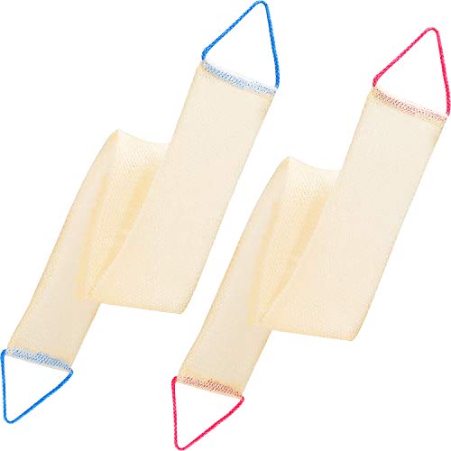 2 Pieces Exfoliating Back Scrubber Bath Shower Loofah Sponge Nylon for Shower Body Dead Skin Scrubbing to Clean Your Back Deeply