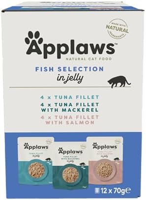 Applaws Natural Wet Cat Food Pouch, Fish Selection in Jelly 70 g (12 x 70 g Pouches)