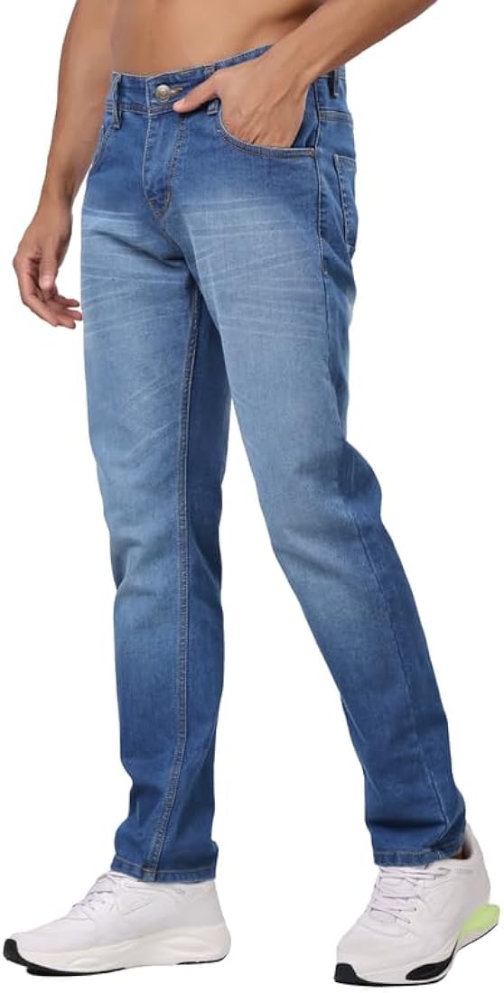 London Hills Men's Regular Fit Mid Rise Jeans