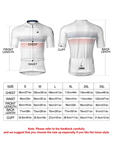 Lameda QH018-SW-01WH-L Cycling Jersey Men Short Sleeve Road Bike Bicycle Shirt Reflective Breathable Lightweight White Large thumb #4