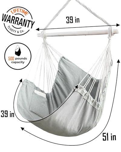 Image of Lulladle Hammock Chair Hanging Rope Swing - Hammock Chair Bedrooms - Swing Chair Indoor - Hanging Chair Outdoor - Max Weight 500 Lbs