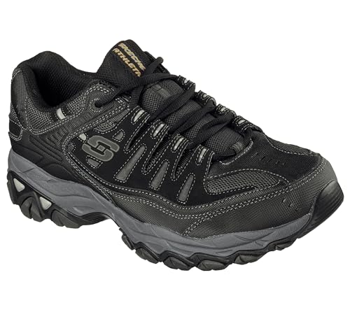 Image of Skechers Men's Afterburn M. Fit Fashion Sneakers - Leather Upper, Memory Foam Insole, Rubber Outsole