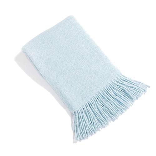 Aodafei Echarpe Femme Hiver de Couleur Unie Echarpes Poncho Châle Femme,Bleu Clair,xxl Cover