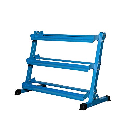 Rep Dumbbell Rack - 3-Tier Dumbbell Rack Perfect for 5-50 Dumbbell Set (Blue)