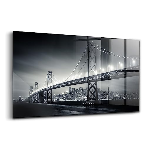 Verre d'art pour l'intérieur 140x70cm Wallart de nuit San Francisco