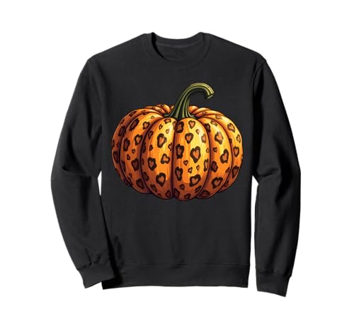 Carino leopardo zucca autunno fresco Halloween Ringraziamento famiglia Felpa