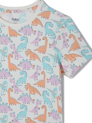 Image of Milou 100% Cotton Half Sleeves Biowashed Printed Homewear T-Shirt and Pajama | Night Suit Set|Unisex Sleepwear for Boys & Girls | Soft & Breathable, Safe Dyes, Label-Free Comfort