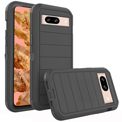 Coque Pixel 8 antichoc premium de qualité militaire rigide avec protection totale noire