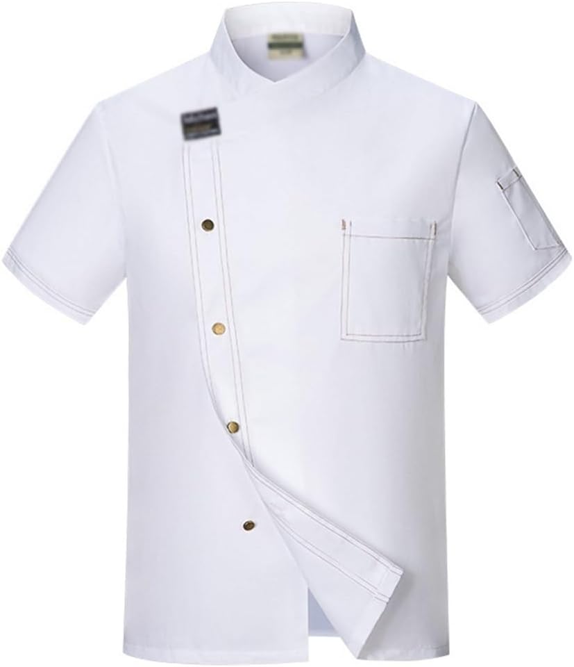 Unisex Short Sleeve Chef Coat Classic Chef Jacket Restaurant Kitchen Cooking Shirt Uniforms for Men and Women