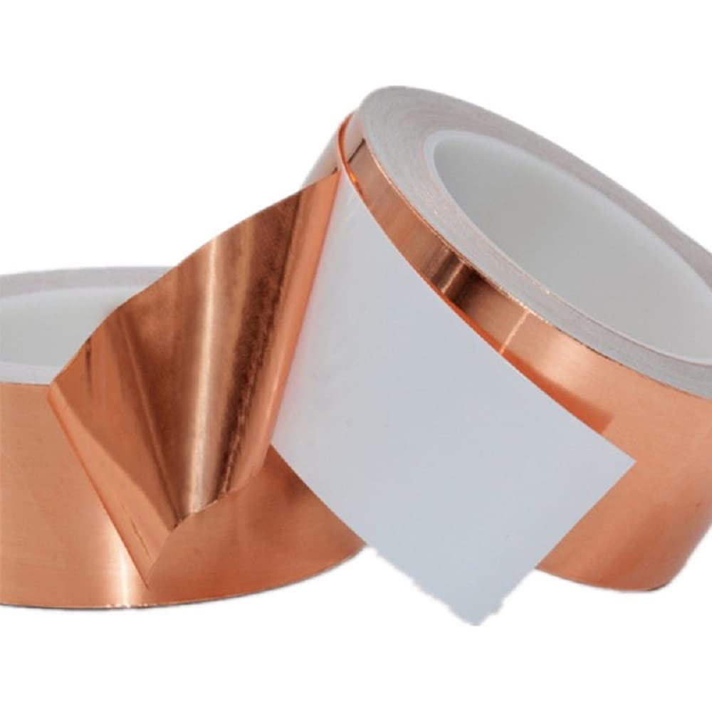 TopHomer Nastro in rame di 80 mm di larghezza, nastro di rame autoadesivo con protezione contro le lumache, EMI nastro di rame conduttivo monolaterale, nastro Kapton autoadesivo per messa a terra
