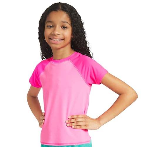 Image of Lands' End Girls' Swim UPF 50+ Short Sleeve Sun Tee Rash Guard Shirt