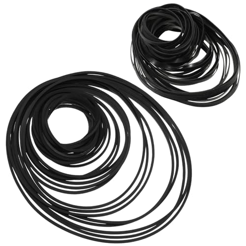 100 Pcs Black Recorder Rubber Belts Cassette Recorder Repair Maintenance Mix Flat Cassette Tape 40-135 mm Machine Rubber Belts Cassette Belt Replacement for DVD CD LD VCR Drives (1mm and 3mm Width)
