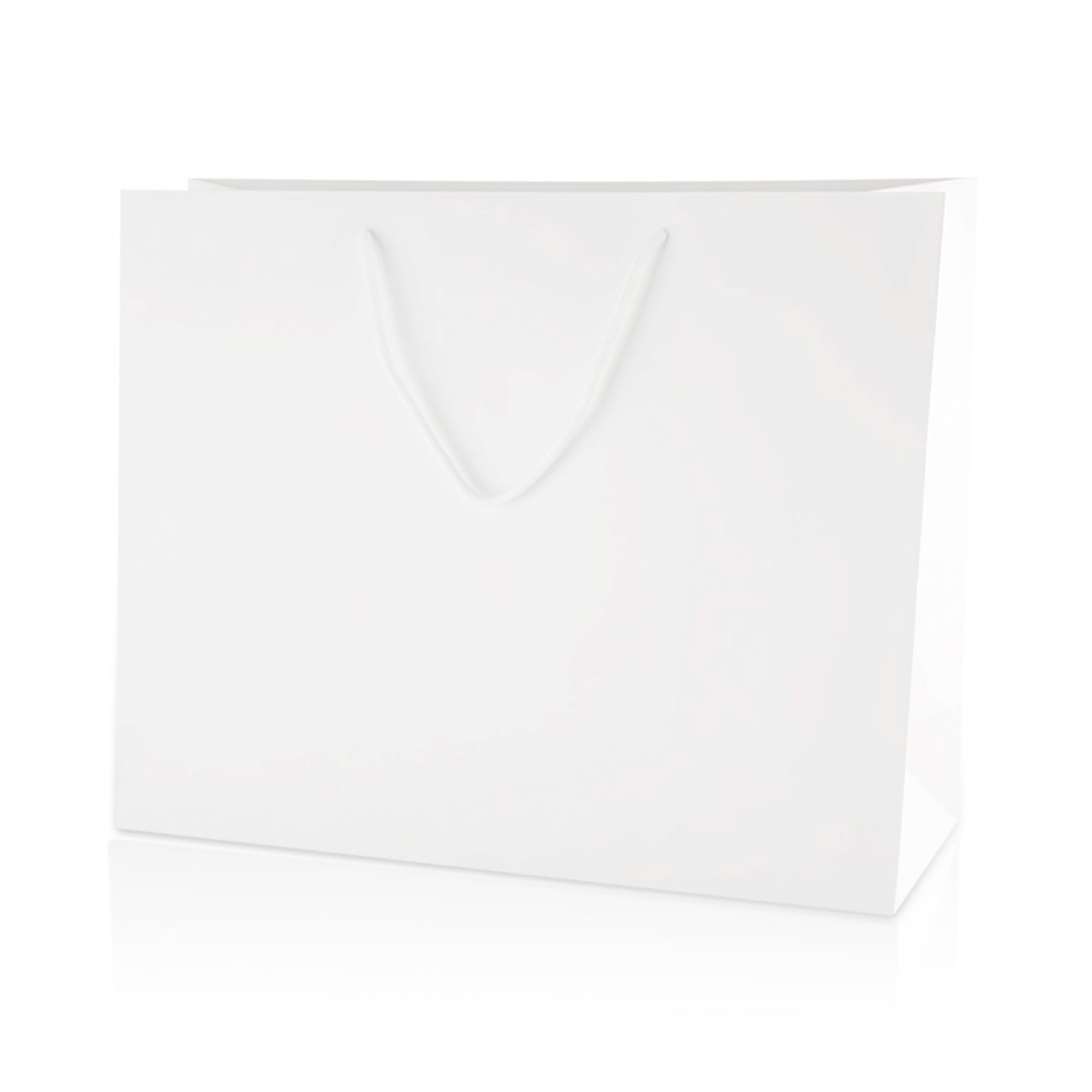 Thepaperbagstore 50× White Large Matt Laminated Gift Bags 40×30×13cm – 250 gsm Boutique Paper Bags with Rope Handles & Reinforced Base – Ideal for Gifts, Weddings, Retail & Corporate Use