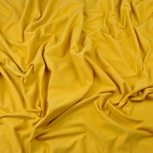 TEXTREND Meterware Jersey - Stoff zum Nähen - 100% Baumwolle - Gewicht: 140 Gramm / m2 - Textilien 1x1.75m - Einfarbiger Stoff - Verschiedene Farben (Senf)
