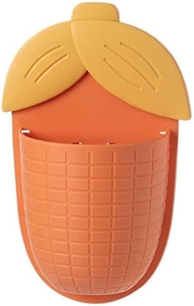 Kitchen Utensil Holder Wall Cutlery Storage Organizer for Kitchen Decor, Creative Corn Shaped Utensil Holder with Drain, Household Wall Mounted Storage Rack Cooking Utensil Holder(Orange)