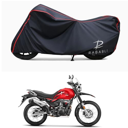 Image of Waterproof Bike Body Cover Compatible for | Hero Xpulse 200 | Taffeta Fabric, Red Piping Design, Bottom Elastic Fit | Dustproof, Sun UV & Rain Protection for All Bikes
