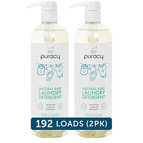 Puracy Natural Baby Liquid Laundry Detergent for Sensitive Skin, Free & Clear, 24 Fl. Oz (192 Loads)