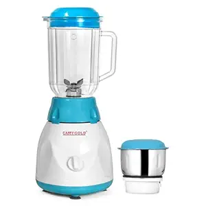 Camygold Mixer Grinder for Kitchen - 2 Jars 450 Watt Mixie - Chutney Grinding Jar & Wet Juicer Jar for Milkshake, Smoothie, Puree -Stainless Steel Blades(CMG_108_CDG_2P)