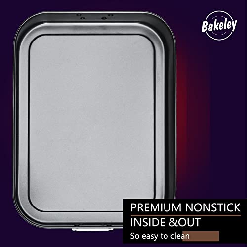 Bakeley Roasting Pan, Nonstick Roaster Pan With Rack, 17 Inch X 13 Inch, Black #TOP2